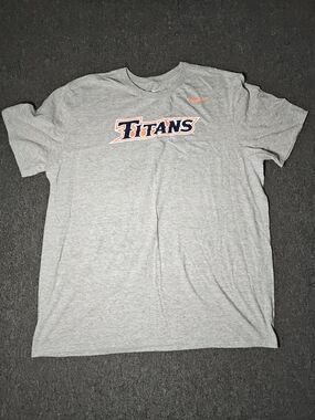 Nike Dri-FIT Titans Baseball Graphic Tee Gray Cotton Men's XL Athletic Fit